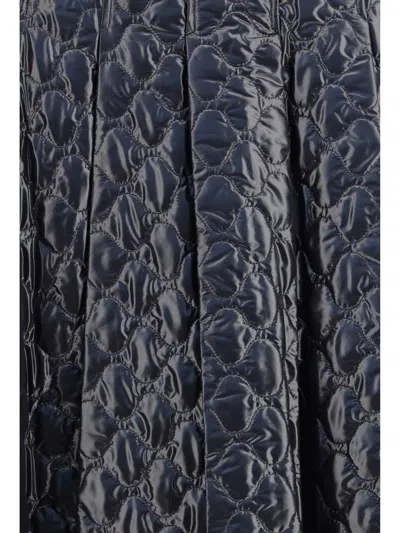 Moncler Gonna Midi Padded With Quilted Checkered Pattern In Animal Print