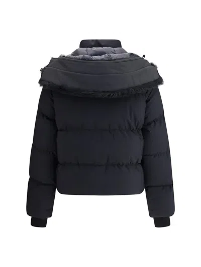 Moose Knuckles Quilted Jacket Removable Hood In Blue