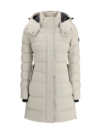 Moose Knuckles Quilted Padded Single-breasted Coat In Neutral
