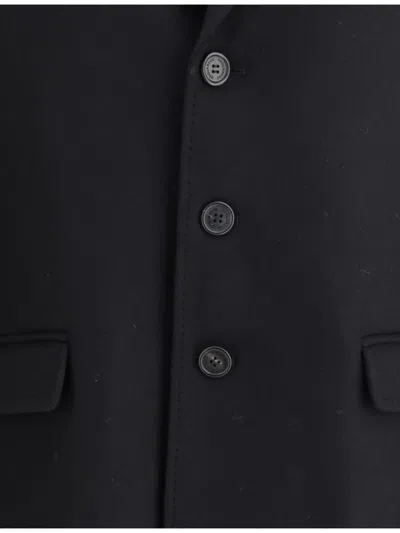 Dsquared2 Single-breasted Midi Coat With Monogram Lining In Black