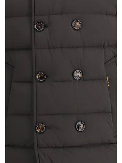 Moorer Florio Double-breasted Padded Jacket In Brown