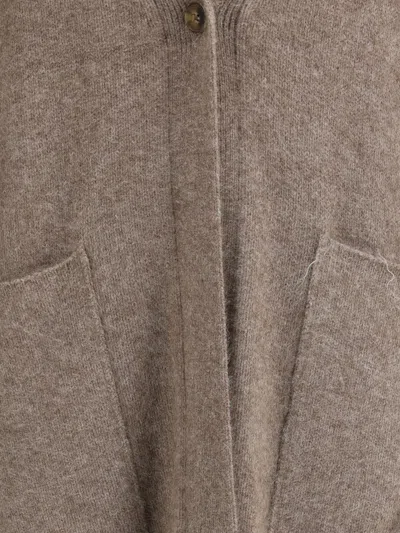 Loulou De Saison Smet Knit Wool-blend Maxi Cardigan In Brown