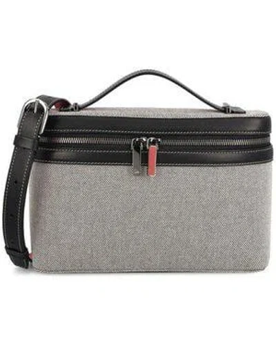 Christian Louboutin Logo Engraved Zip-up Shoulder Bag In Black