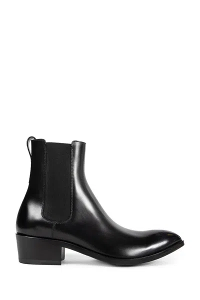 Tom Ford Chelsea Boots With Pointed Toe And Block Heel In Black