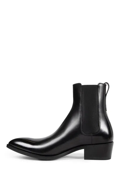 Tom Ford Chelsea Boots With Pointed Toe And Block Heel In Black
