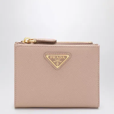 Prada Powder Pink Saffiano Wallet In Neutral