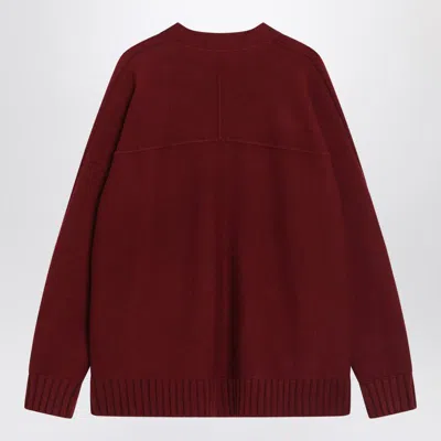 Gucci Women Wool And Cashmere V-necked Cardigan In Red