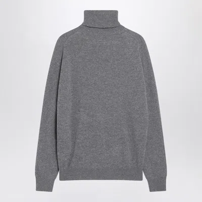 Gucci Grey Turtleneck Sweater In Cashmere Women In Black