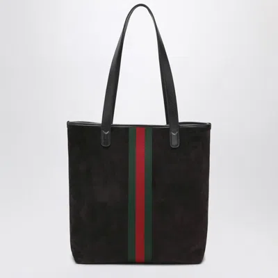 Gucci Medium Ophidia Shopping Bag In Brown Suede Men In Brown