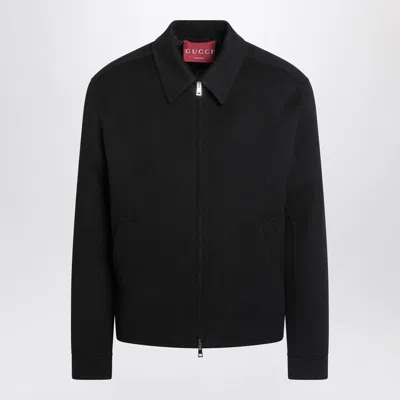 Gucci Twill Jacket With Web Detail In Black