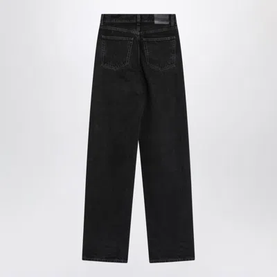 Saint Laurent V Waist Baggy Denim In Black