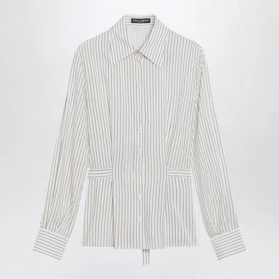 Dolce & Gabbana Pinstriped Shirt In And In White