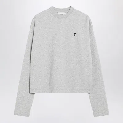 Ami Alexandre Mattiussi Ami Paris Grey Ami Paris De Coeur Sweatshirt In Gray