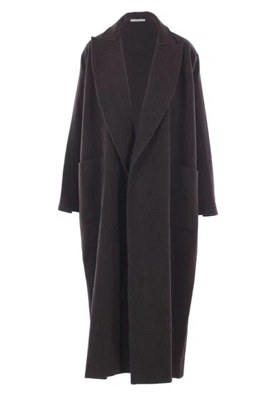 Dušan Herringbone Cashmere Coat In Black