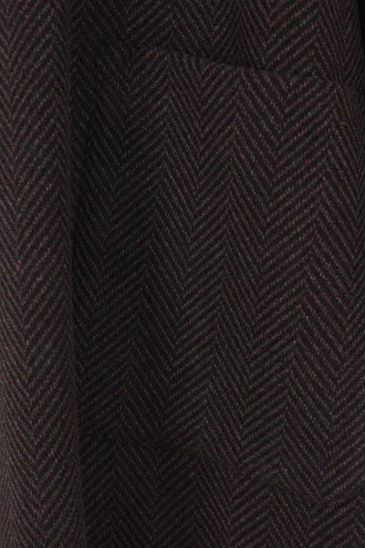 Dušan Herringbone Cashmere Coat In Black