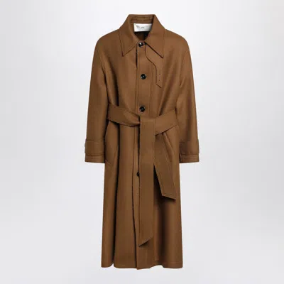 Ami Alexandre Mattiussi Ami Paris Hazelnut Wool Coat Men In Blue