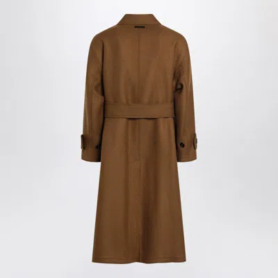Ami Alexandre Mattiussi Ami Paris Hazelnut Wool Coat Men In Blue