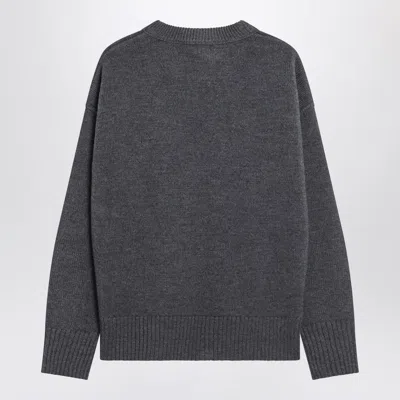 Ami Alexandre Mattiussi Ami Paris Grey Ami De Coeur Wool Sweater Women In Blue