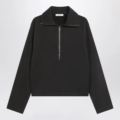 Lemaire Wool And Cotton-blend Zip-up Sweater In Green