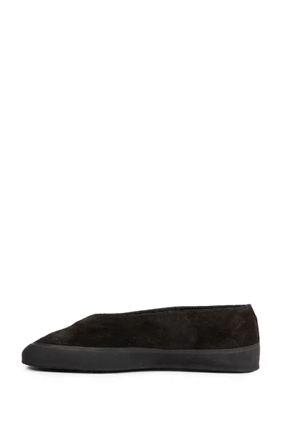 Le Monde Beryl Black Apres Sci Suede Shearling Loafers In Black