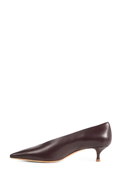 Le Monde Beryl 40mm Babouche Pointed-toe Leather Pumps In Brown