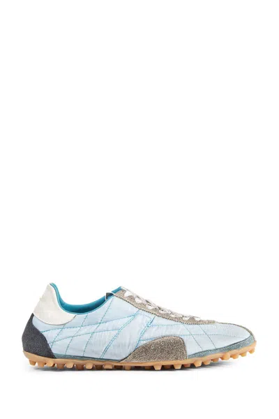 Maison Margiela Sprinter Leather And Brushed Suede-trimmed Shell Sneakers In Blue