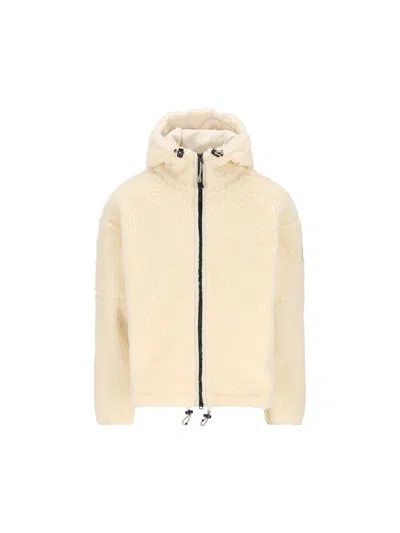 Napapijri Hooded Fleece Jacket In Neutral
