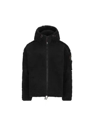 Napapijri Logo-patch Fleece Jacket In Black
