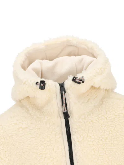 Napapijri Hooded Fleece Jacket In Neutral