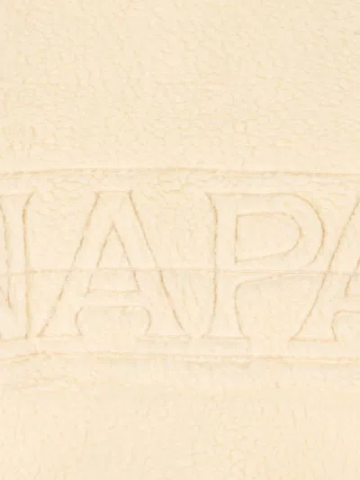 Napapijri Hooded Fleece Jacket In Neutral