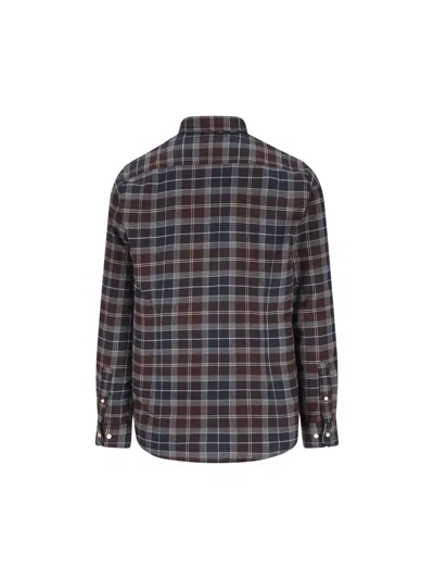 Barbour Check-pattern Cotton Shirt In Brown