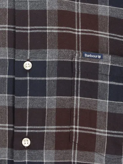 Barbour Check-pattern Cotton Shirt In Brown