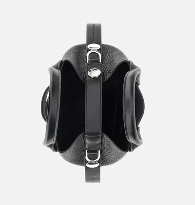 Hogan Script Leather Tote Bag In Black