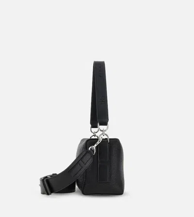 Hogan Crossbody Leather Bag Adjustable Strap In Black