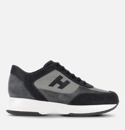 Hogan Man Sneakers Sage Green Size 9 Leather In Blue
