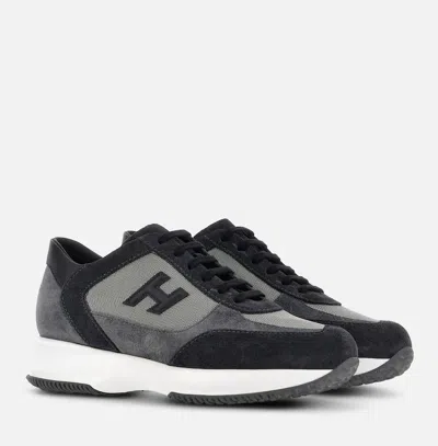 Hogan Man Sneakers Sage Green Size 9 Leather In Blue