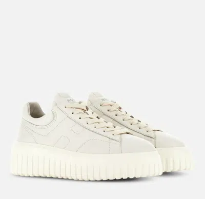 Hogan Logo-embroidered Low-top Sneakers In White