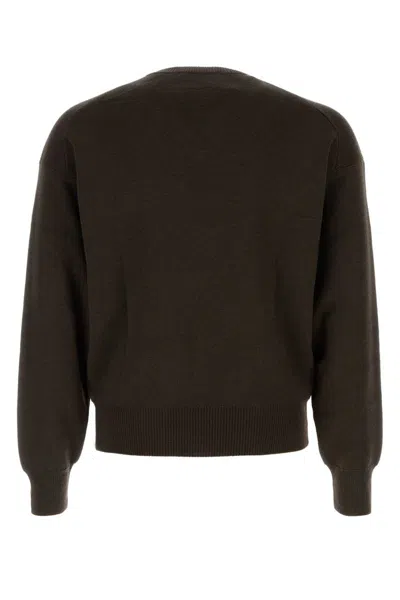 Lemaire Dark Brown Wool And Acrylic Sweater In Brown