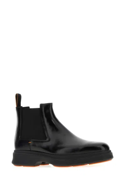 Santoni Easy Nova Ankle Boots With Chunky Sole In Black