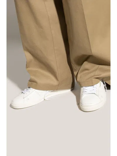 Golden Goose Leather Sneakers Featuring Perforated Detailing In White