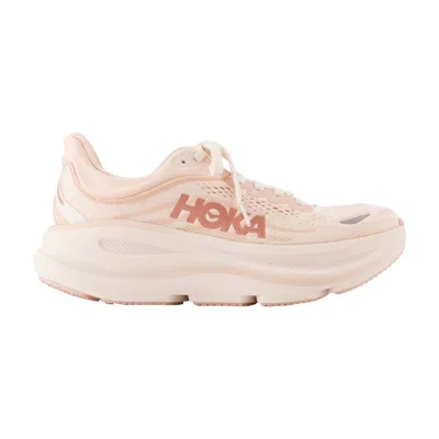 Hoka Bondi 9 Rubber-trimmed Jacquard-mesh Sneakers In Neutral