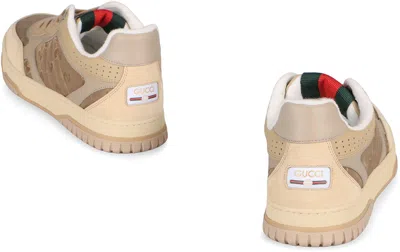 Gucci Gg Cross Web Sneakers In Suede In Neutral