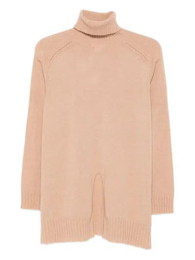 Twinset Long-sleeve Turtleneck Sweater In Neutral