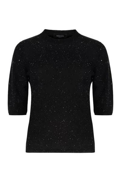 Fabiana Filippi Sequin Embellished Knitted Sweater In Black