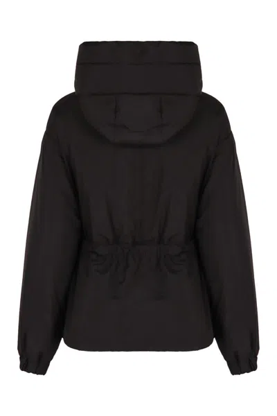 Moorer Glarea Belted High-neck Jacket In Black
