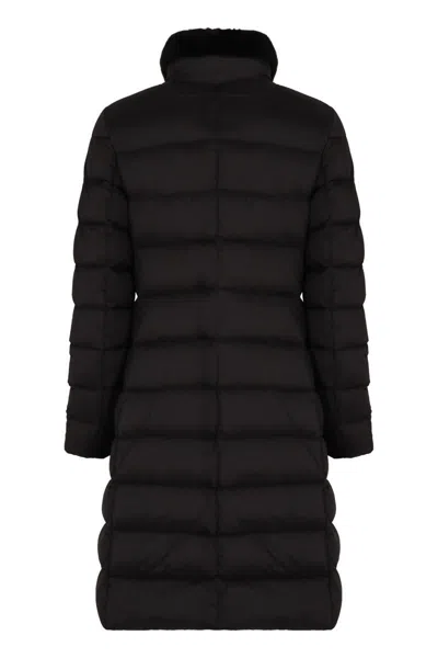 Moorer Vetiver Long Down Jacket In Black