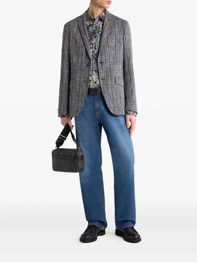 Etro Floral Print Long Sleeve Button-down Shirt In Multi