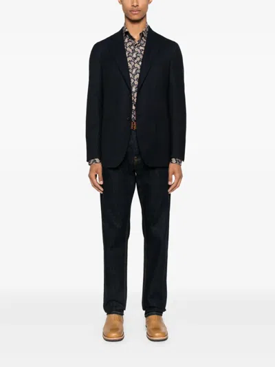 Etro Roma Paisley Print Shirt In Brown