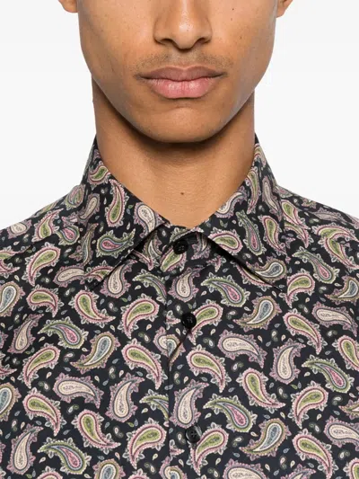 Etro Roma Paisley Print Shirt In Brown