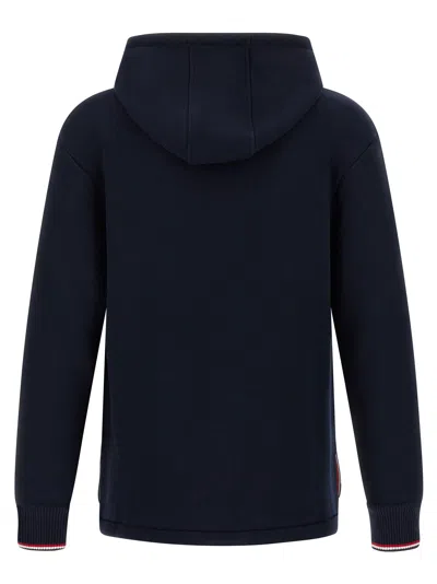 Thom Browne Rwb Tape Hoodie Sweatshirt Blue In Blue